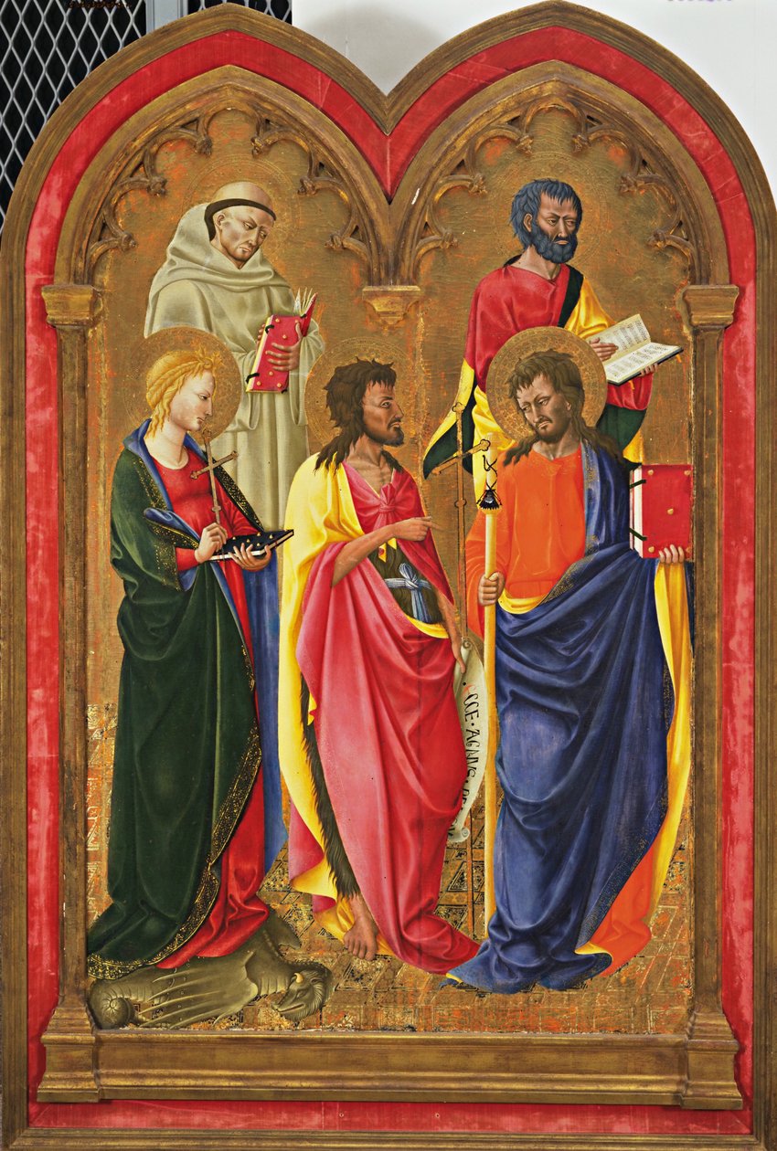 पांच संतों के साथ अल्टार विंग, c.1445 (चिनार पैनल पर टेम्परेचर अन्डो गोल्ड) द्वारा नेरी दी बिचारी
