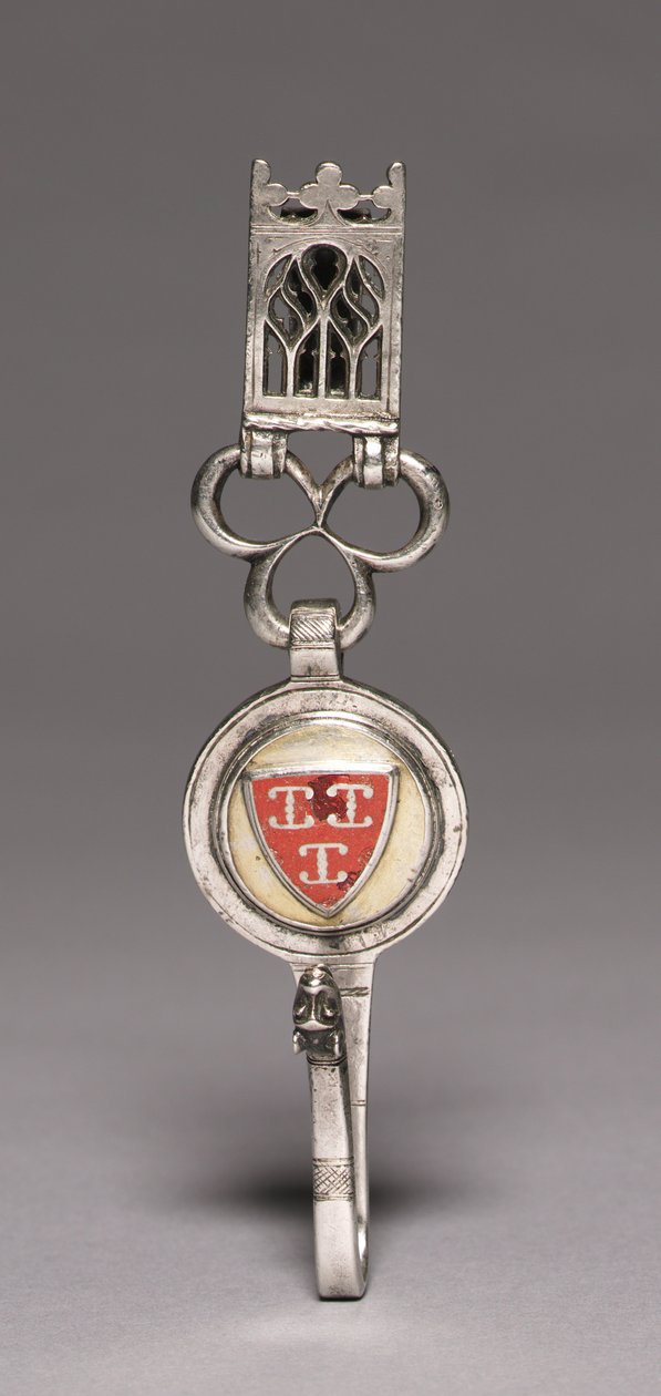 क्लेवेन्डियर (बेल्ट हुक), c.1400 (सिल्वर, गिल्डेड सिल्वर, चम्पलेव इनेमल) द्वारा नीदरलैंड के स्कूल