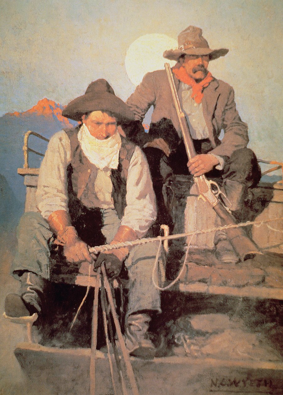 पे स्टेज, 'स्क्रिबनर्स मैगज़ीन' के लिए चित्रण, अगस्त 1910 (कलर लिथो) द्वारा नेवेल कन्वर्स (बाद) व्याथ