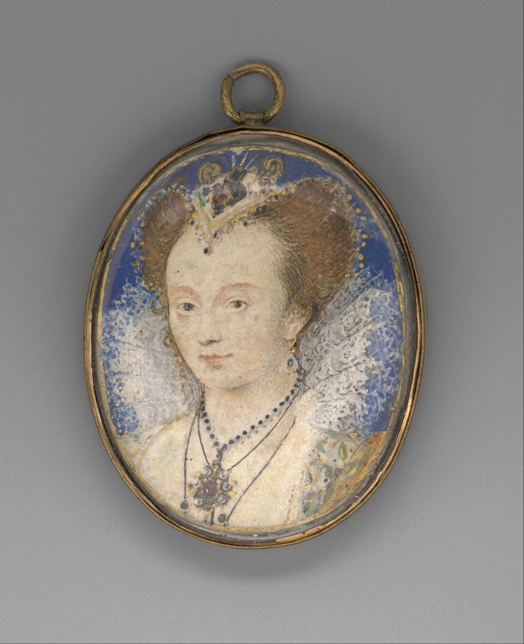 एक महिला की पोर्ट्रेट, c.1590 (कार्ड पर रखी गई वेल्लम) द्वारा निकोलस हिलियार्ड