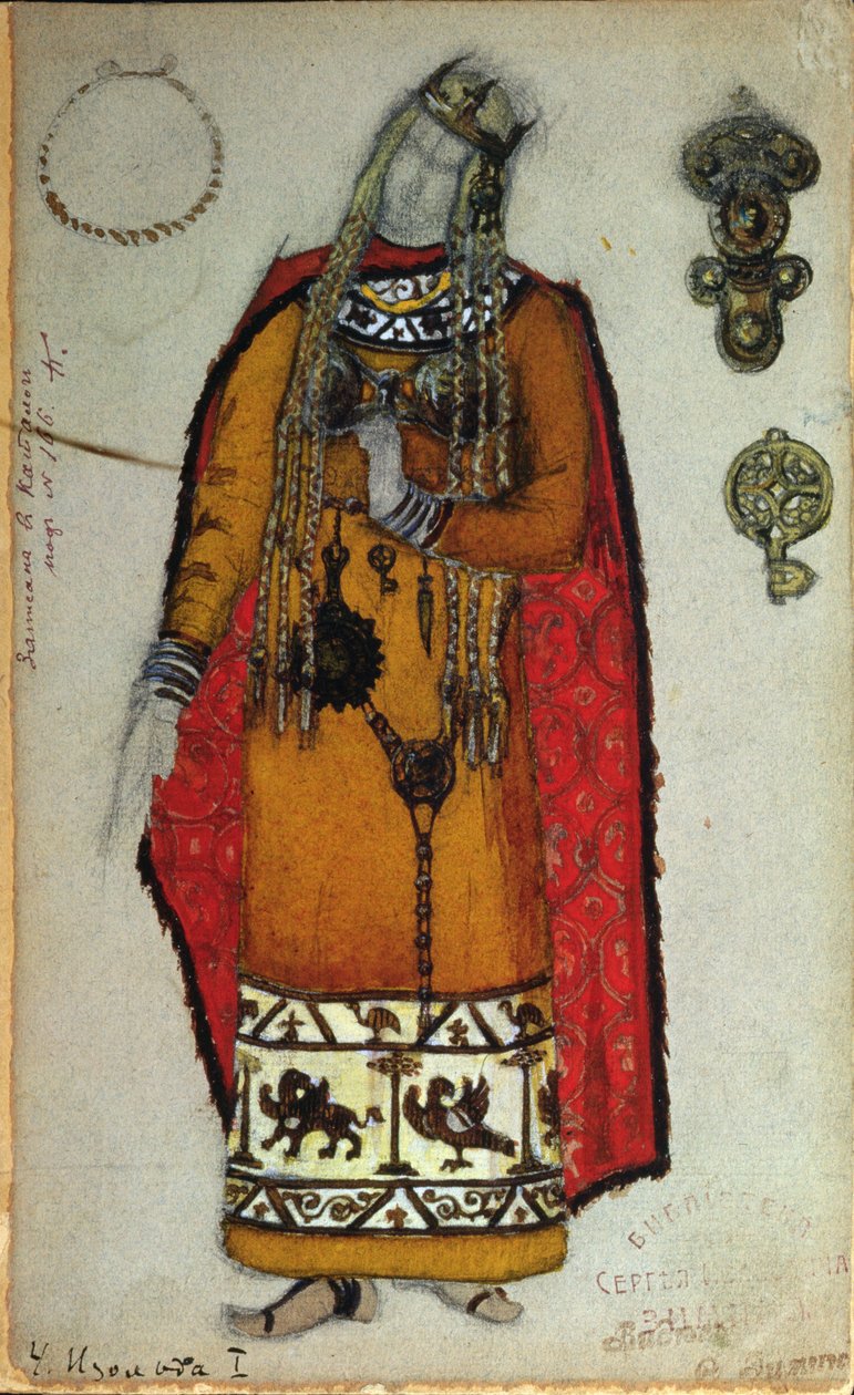 वैगनर, 1912 द्वारा "ट्रिस्टन एंड आइसोल्ड" के लिए पोशाक डिजाइन द्वारा निकोलस रोएरिच
