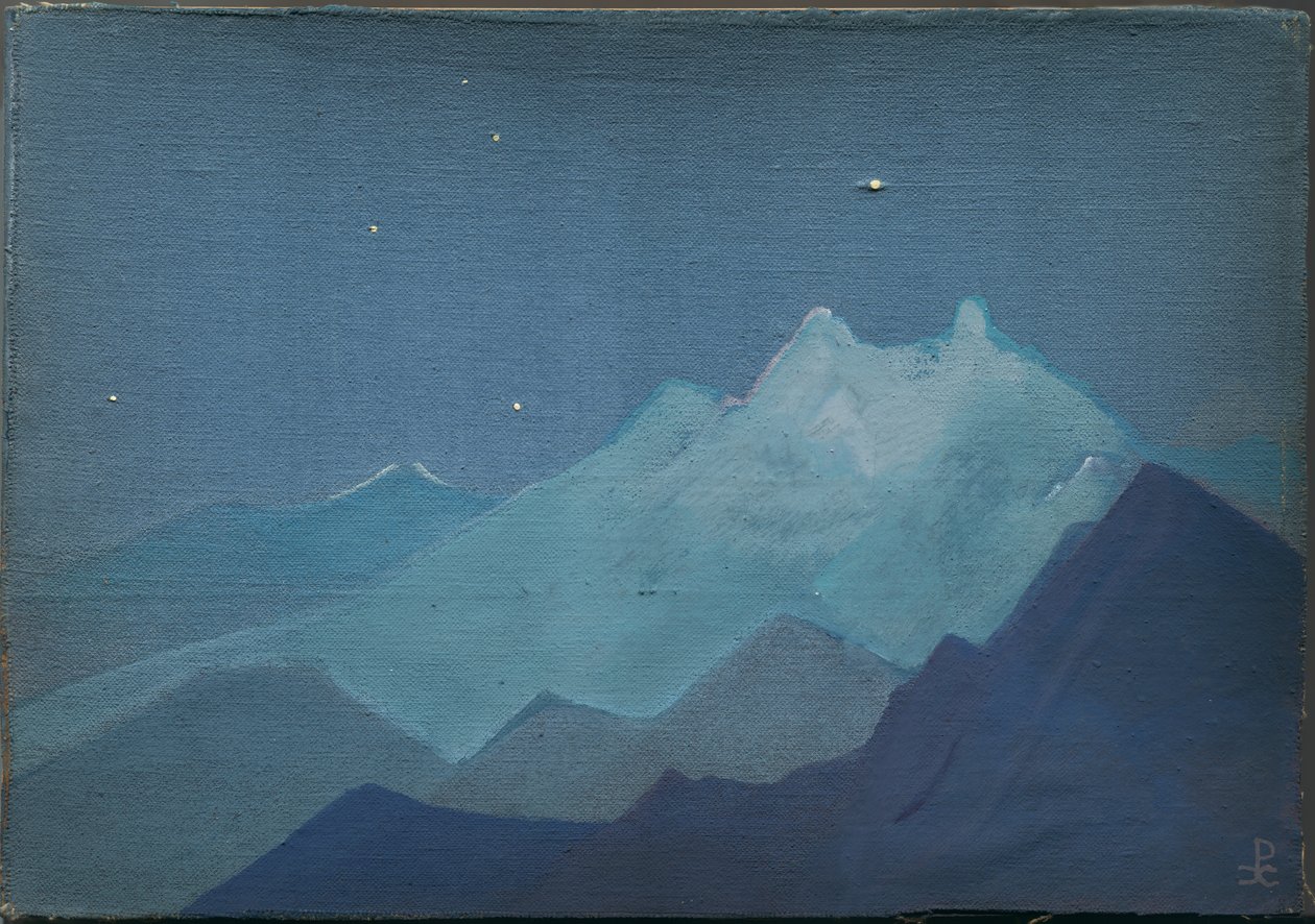 हिमालय, चांदनी पर्वत, स्केच, 1933 द्वारा निकोलस रोएरिच