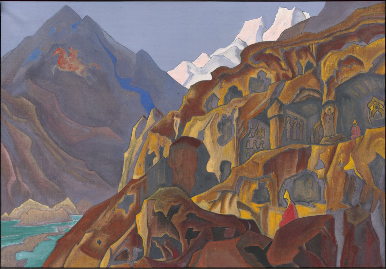 पवित्र गुफाएँ, 1932 द्वारा निकोलस रोएरिच