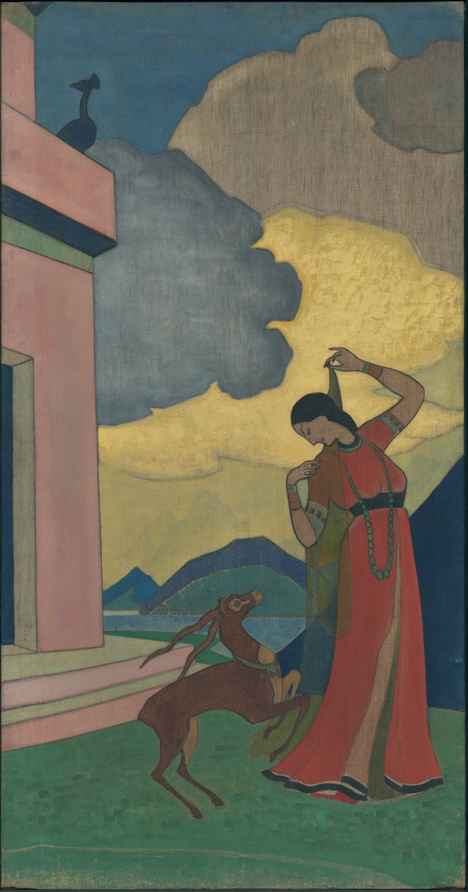सुबह का गीत, सजावटी पैनल, "ड्रीम्स ऑफ विजडम" श्रृंखला, 1920 द्वारा निकोलस रोएरिच