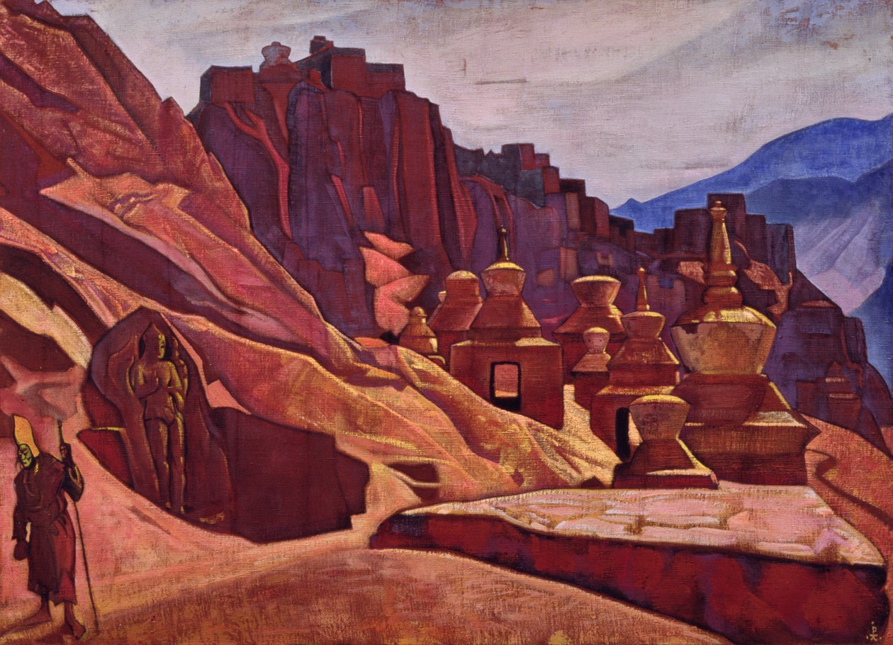 तिब्बत में बोनपो मठ, 1925 द्वारा निकोलस रोएरिच