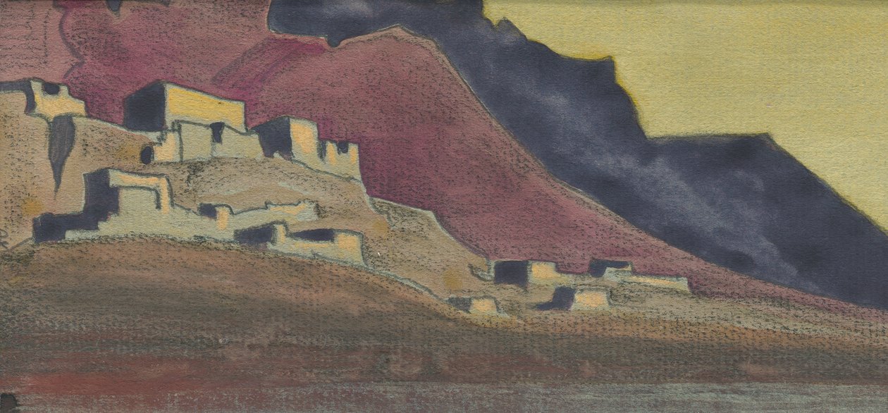 तिब्बती गढ़, स्केच, 1932 द्वारा निकोलस रोएरिच