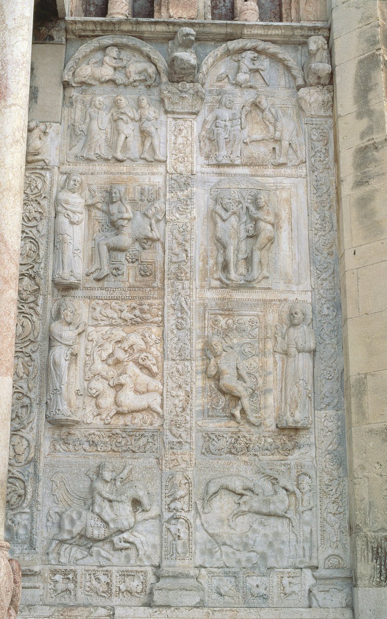 उत्पत्ति, रोमनस्क्यू, c.1120-38 से विषयों के राहत पैनल द्वारा Nicholaus