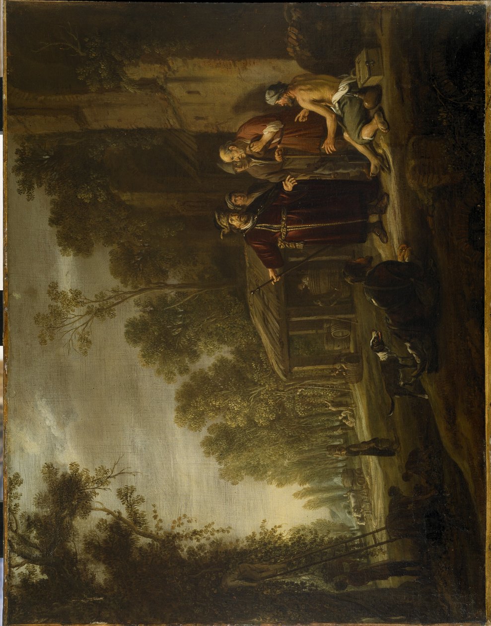 वाइनयार्ड में काम करने वालों की दृष्टी, c.1637 (कैनवास पर तेल) द्वारा निकोलास कोर्नेलिस (c.1592-1655) मोएर्ट