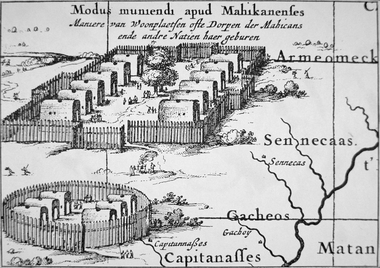 Iroquois गांव द्वारा निकोलस जांज़ विस्चेर