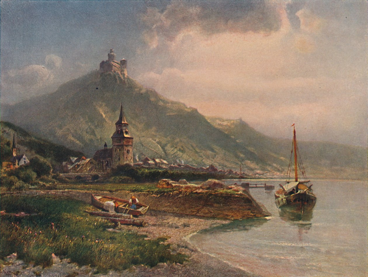 Braubach und die Marksburg, Braubach and Marksburg Castle, 1923। द्वारा निकोलाई एस्टुडिन