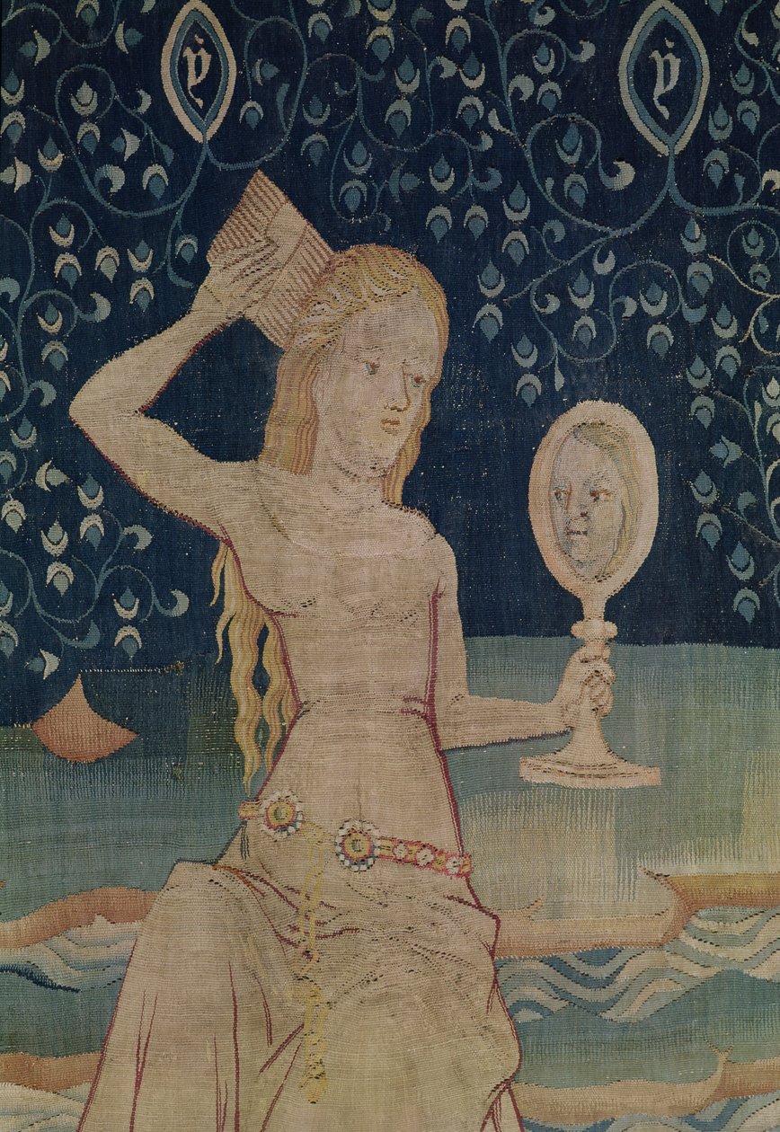 बाबुल का वेश, द एप्सकैलस ऑफ़ एंगर्स से नंबर 64, 1373-1387 टेपेस्ट्री का विस्तार 181983 द्वारा निकोलस बातिल