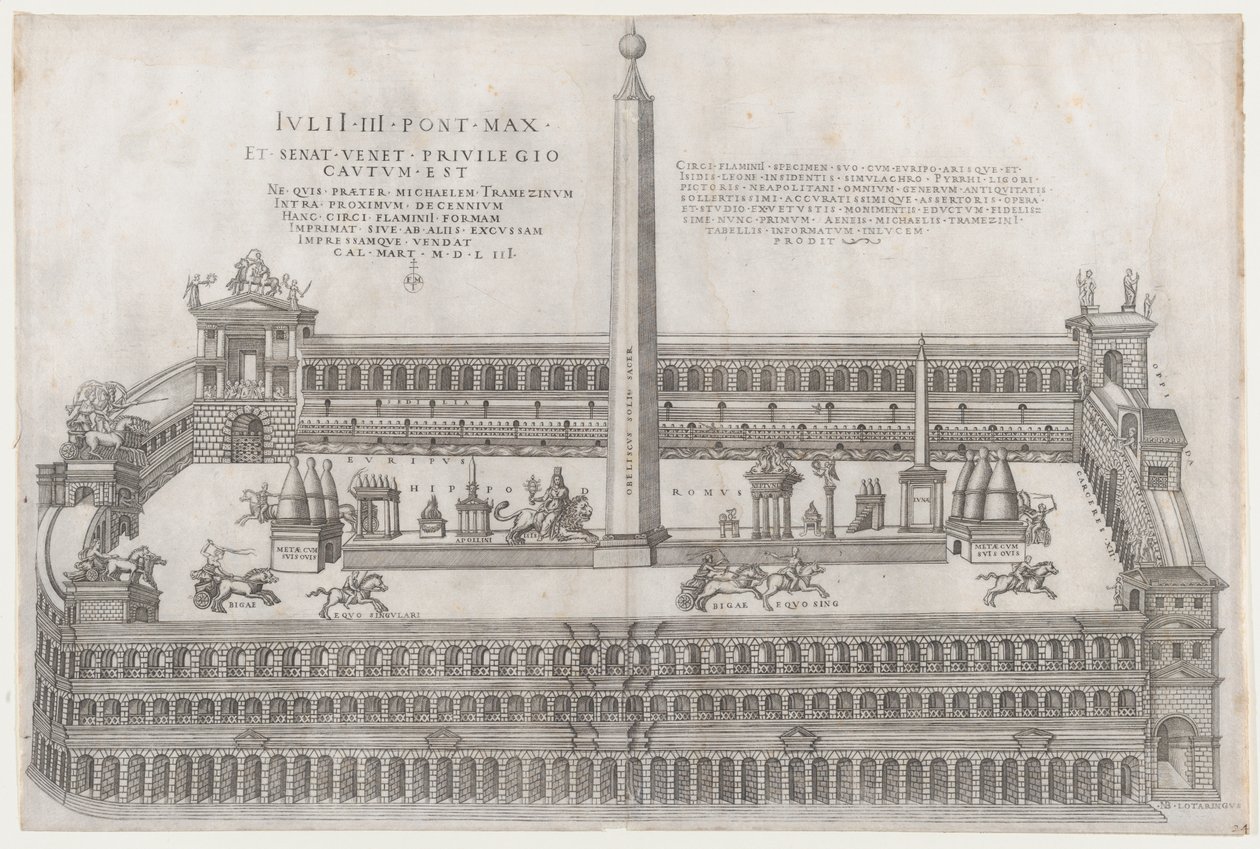 रोमन भव्यता का दर्पण: सर्कस फ्लेमिनियस, 1553., 1553। द्वारा निकोलस बीट्रिज़ेट