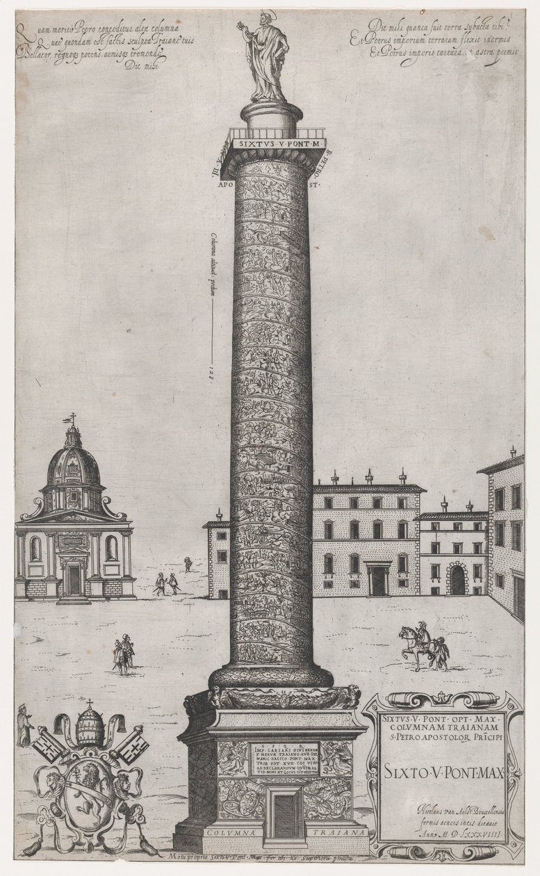 रोमन भव्यता का दर्पण: ट्रोजन का स्तंभ, 1589., 1589। द्वारा निकोलस बीट्रिजेट।