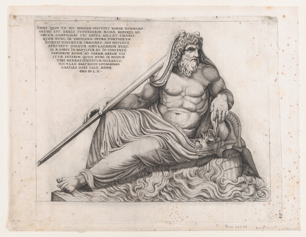 रोमन भव्यता का दर्पण: द ओशन गॉड, 1560., 1560। द्वारा निकोलस बीट्रिज़ेट