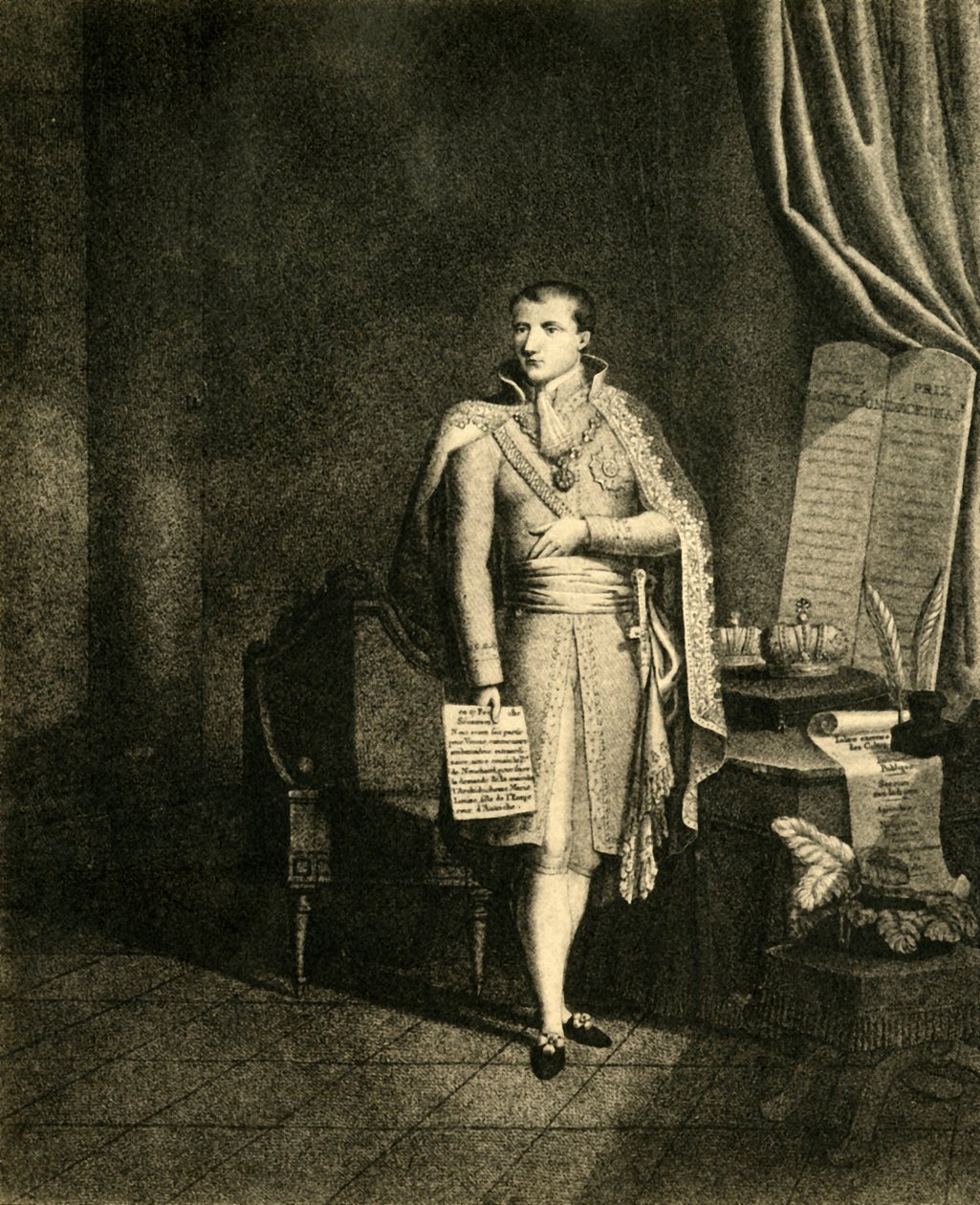 नेपोलियन पहले फ्रांसीसी राजा इटली के राजा थे, c1810, 1921। द्वारा निकोलस कोलेबिर्ट