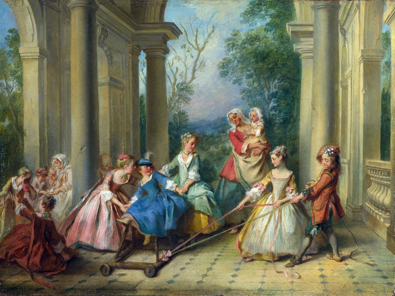 द फोर एज़ ऑफ़ मैन: चाइल्डहुड, c.1735 (कैनवास पर तेल) द्वारा निकोलस लानक्रेट