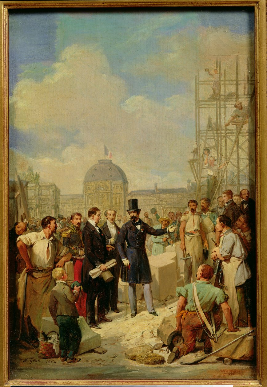 नेपोलियन III (1808-73) के लिए अध्ययन लौवर, 1854 में काम करता है द्वारा निकोलस लुई फ्रेंकोइस गोसे