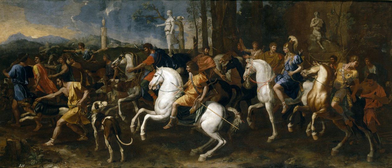 द हंट ऑफ़ मेल्जर, 1634-9 द्वारा निकोलस पौसिन