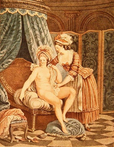 शौचालय, लुई मारिन बोनट (1736-93) द्वारा उकेरा गया (मेज़ोटिन्ट) द्वारा निकोलस रेने (बाद में) जोलेन