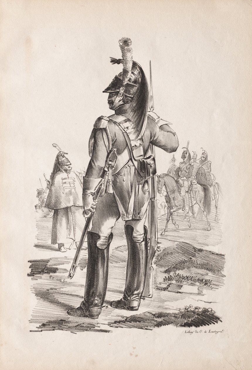सैन्य वेशभूषा: रॉयल गार्ड के ग्रेनेडियर, 1814-18। द्वारा अलेक्जेंड्रे गेब्रियल (बाद में) डीकैंप्स