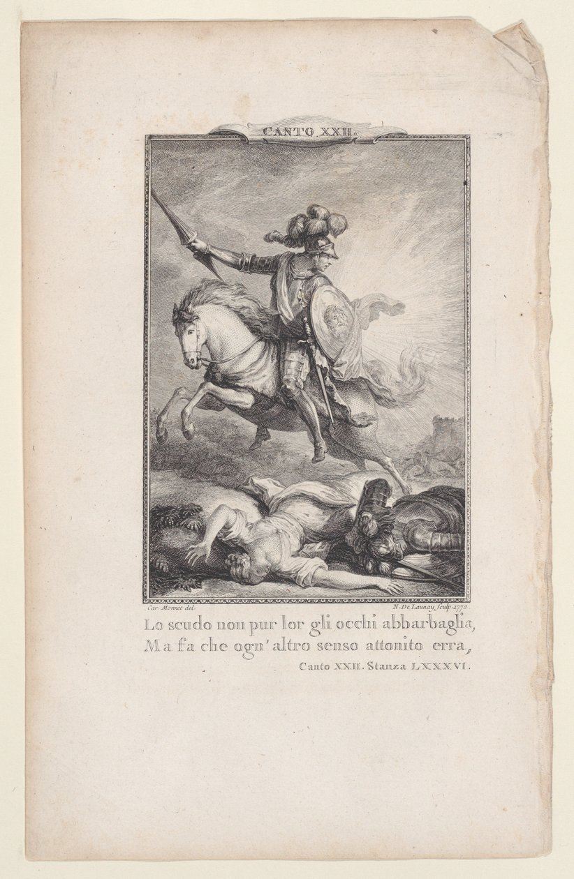 कैंटो 22, स्टैंज़ा 86, ऑरलैंडो फ्यूरियोसो से, 1772., 1772। द्वारा निकोलस डी लाउनेयू