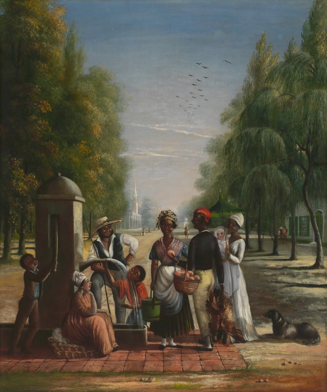 एक पंप पर नौकर, सीए। 1840. द्वारा निकोलिनो कैल्यो