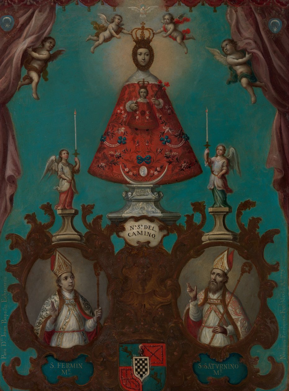 सेंट कैमरिनो और सेंट सैटर्निनो के साथ एल कैमिनो का वर्जिन, 1773। द्वारा निकोलस एनरिकेज़