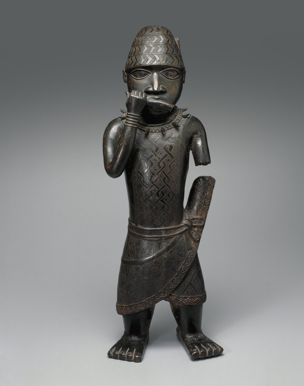 हॉर्नब्लोवर का चित्र, नाइजीरियाई, c.1504-50 (तांबा मिश्र धातु) द्वारा नाइजीरियाई स्कूल