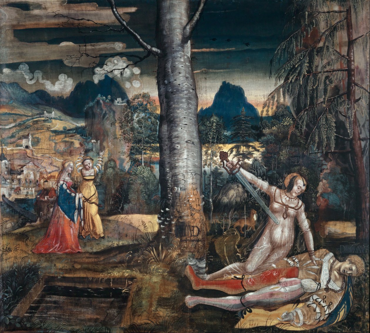 पाइरामस एंड थेबे, c.1513-14 (मिश्रित मीडिया कैनवास पर द्वारा निकलस मैनुअल