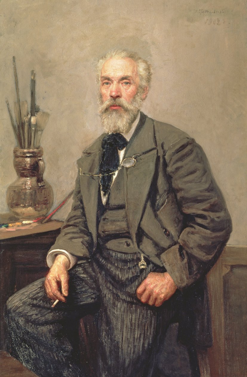 कोंस्टेंटिन एपोलोनोविच सावित्स्की (1844-1905), 1902 का चित्र द्वारा निकोलाई कारलोविच ग्रैंडकोवस्की