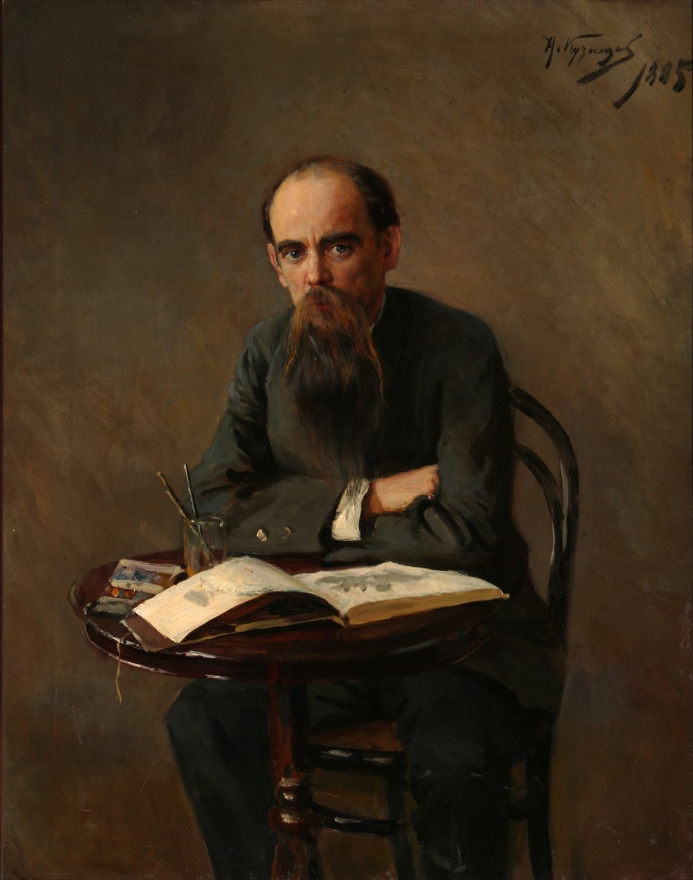 पेंटर येफिम येफिमोविच वोलकोव का पोर्ट्रेट 1844-1920, 1885 द्वारा निकोलाई दिमित्रिच कुज़नेत्सोव