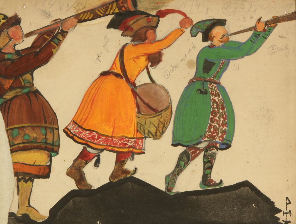एन। रिमस्की-कोर्साकोव, 1919 द्वारा ओपेरा स्नो मेडेन के लिए पोशाक डिजाइन द्वारा निकोलाई कोन्स्टेंटिनोवाइट्स रोएरिच