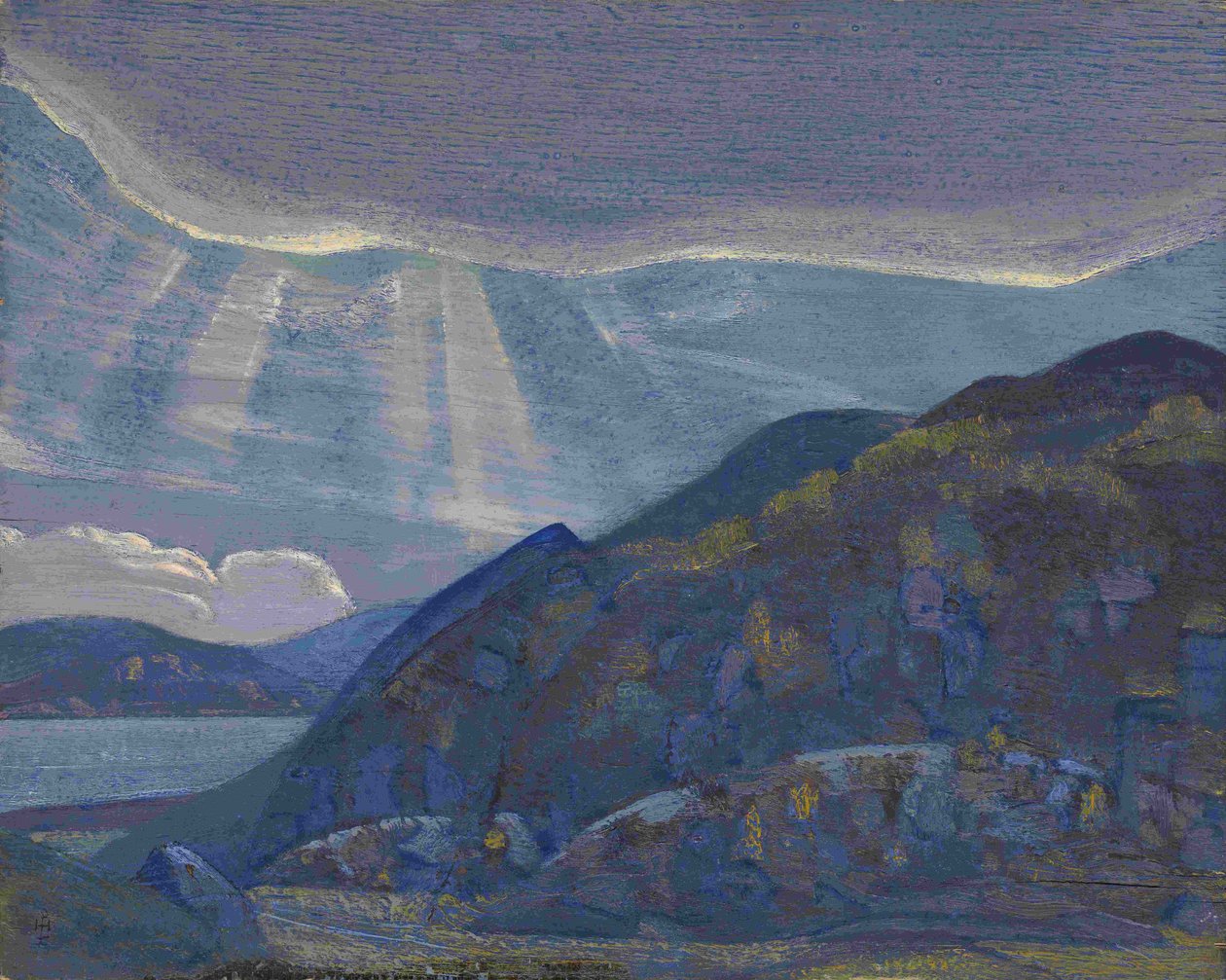 लाडोगा, 1917-1918 श्रृंखला से चट्टानों और चट्टानों द्वारा निकोलाई कोन्स्टेंटिनोवाइट्स रोएरिच