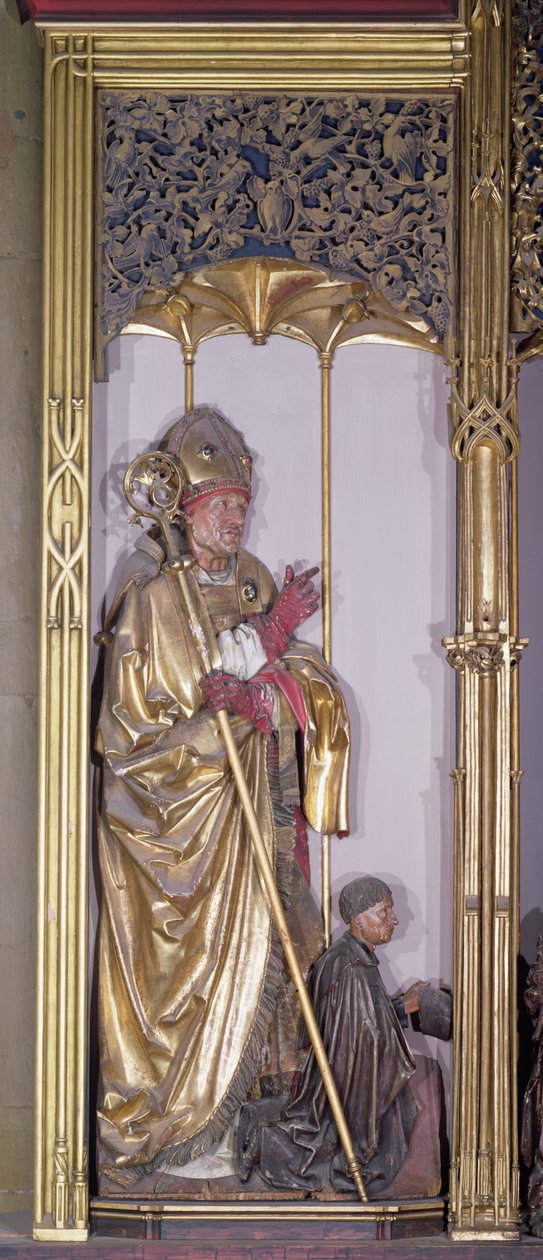 इसनहेम अल्टारपीस, सेंट ऑगस्टीन, c.1490 (लकड़ी पर सोने का रंग) द्वारा निकोलस हेगनौएर
