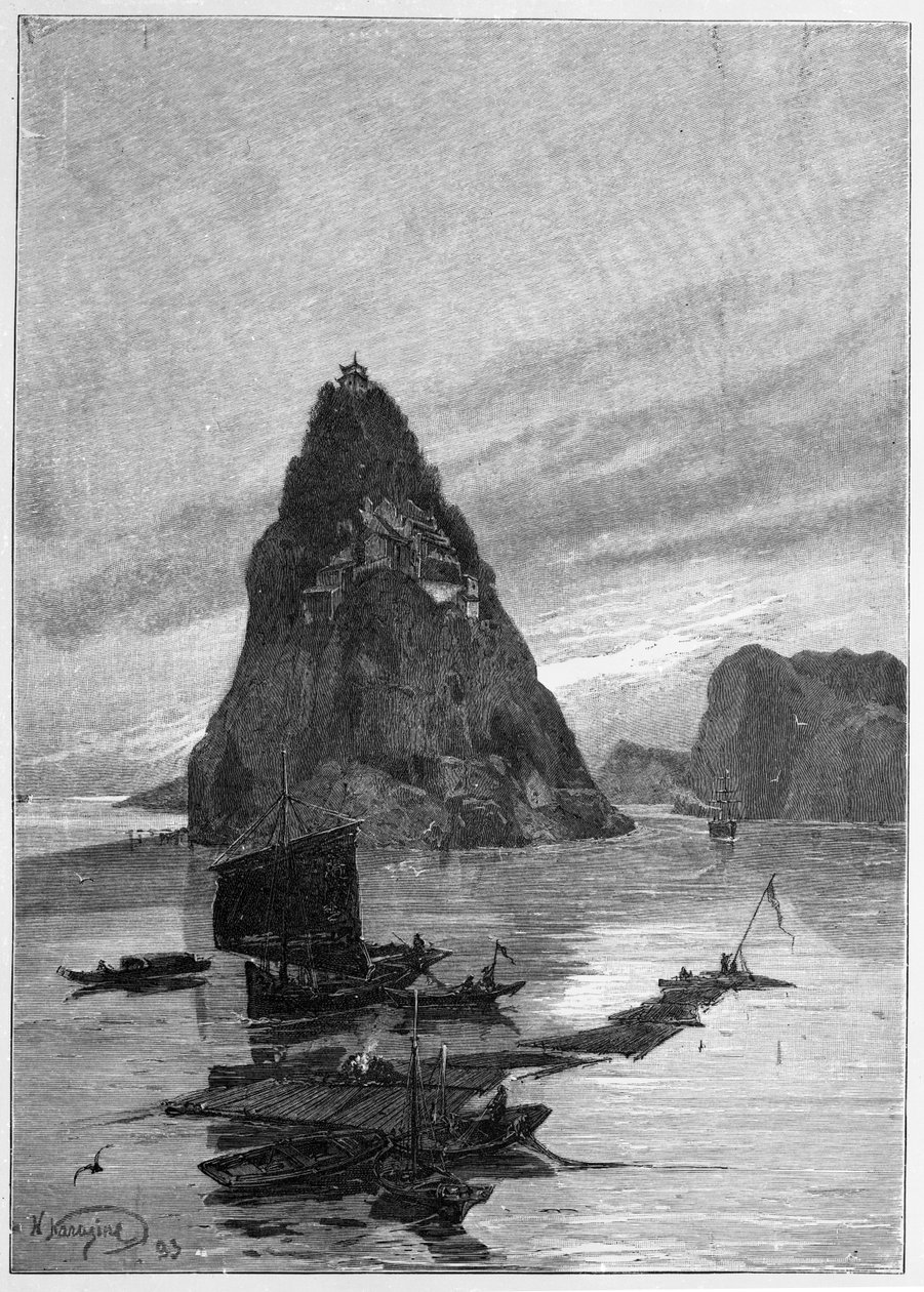 1893 में यांग्त्ज़ी नदी पर लिटिल अनाथ की चट्टान द्वारा निकोलाई निकोलाइविच काराज़िन