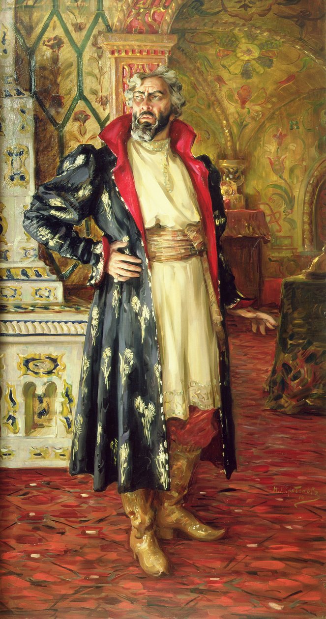 बोरोड गोडुनोव (1551-1605) 1916 के रूप में फीदोर चालपिन (1873-1938) का चित्र द्वारा निकोले वासिलीविच खारितोनोव