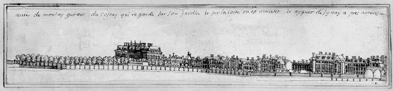मोंटेगू हाउस, c.1700 (कलम और स्याही) द्वारा नोएल गैसलिन