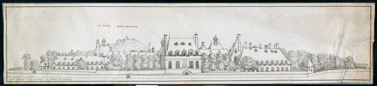 सेंट लुइस अस्पताल, c.1677 (कागज पर कलम और स्याही) द्वारा नोएल गैसलिन