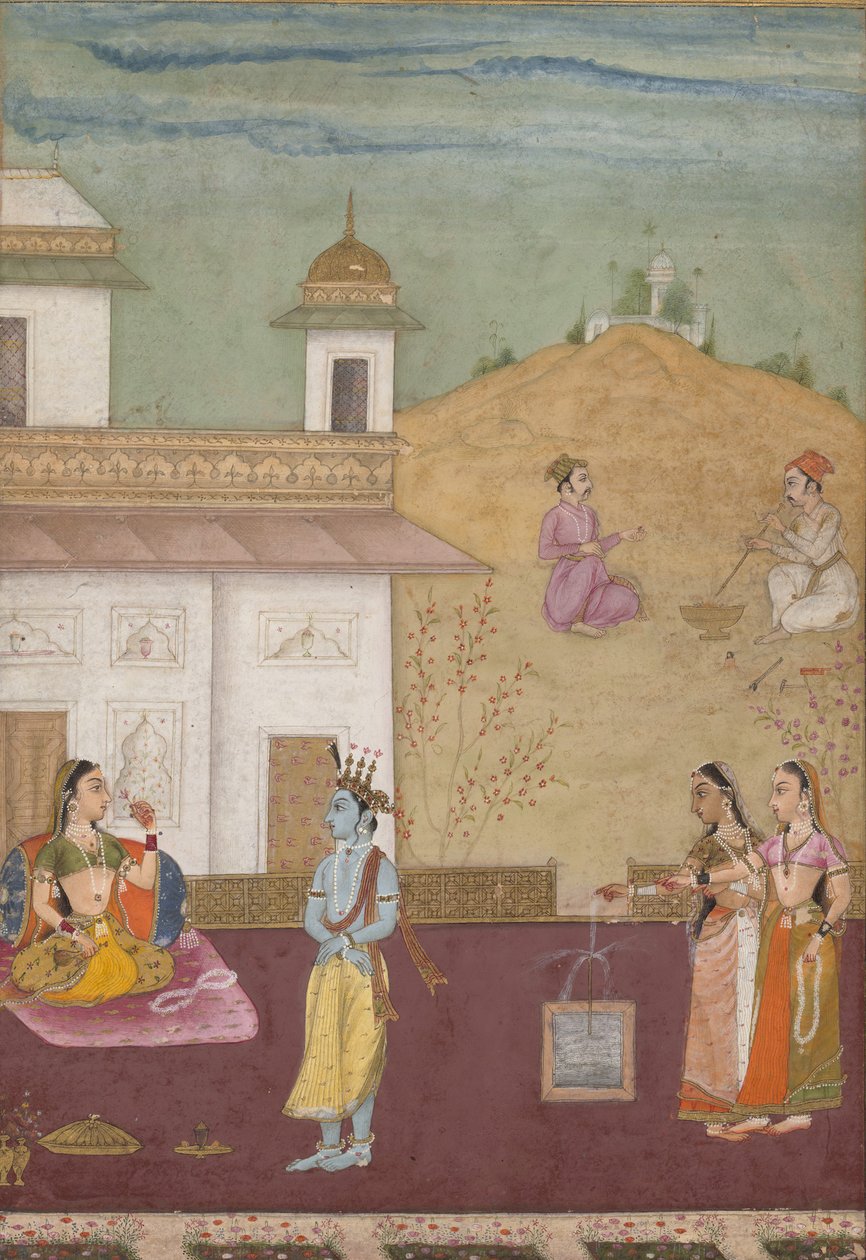 एक बिखरी हुई रसिकप्रिया प्रेमी की ब्रेविरी का पृष्ठ, 1685। द्वारा Nuruddin
