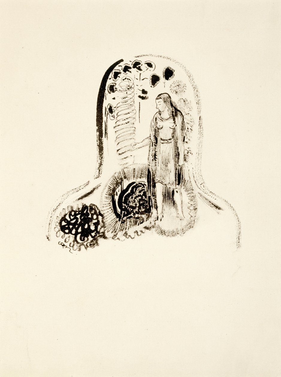 गर्ल इन ए फ्लावर गार्डन, 1896-1900 द्वारा ओडिलोन रेडन