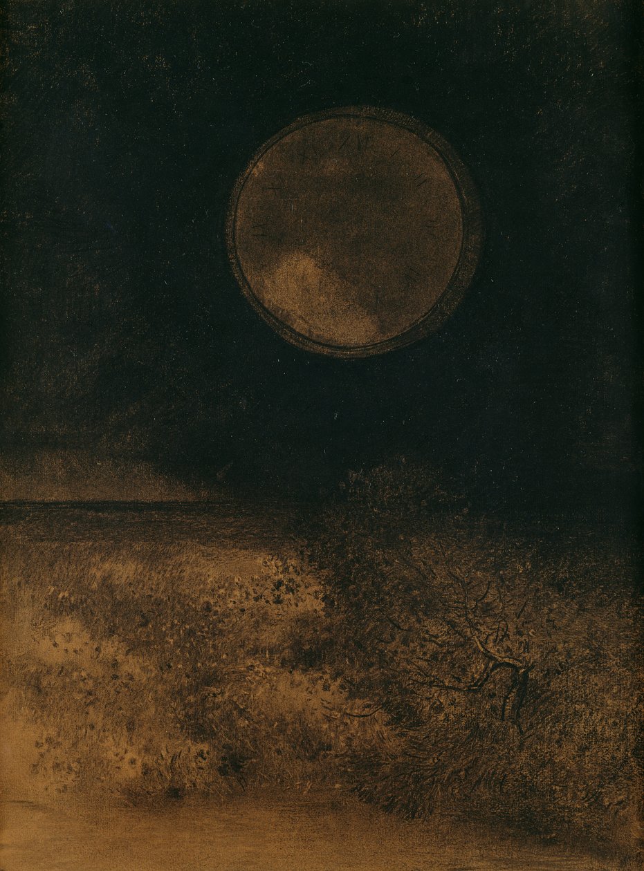 ला स्फीयर (ग्लोब), 1890-5 (कागज पर कोहल और सीपिया धो) द्वारा ओडिलोन रेडन