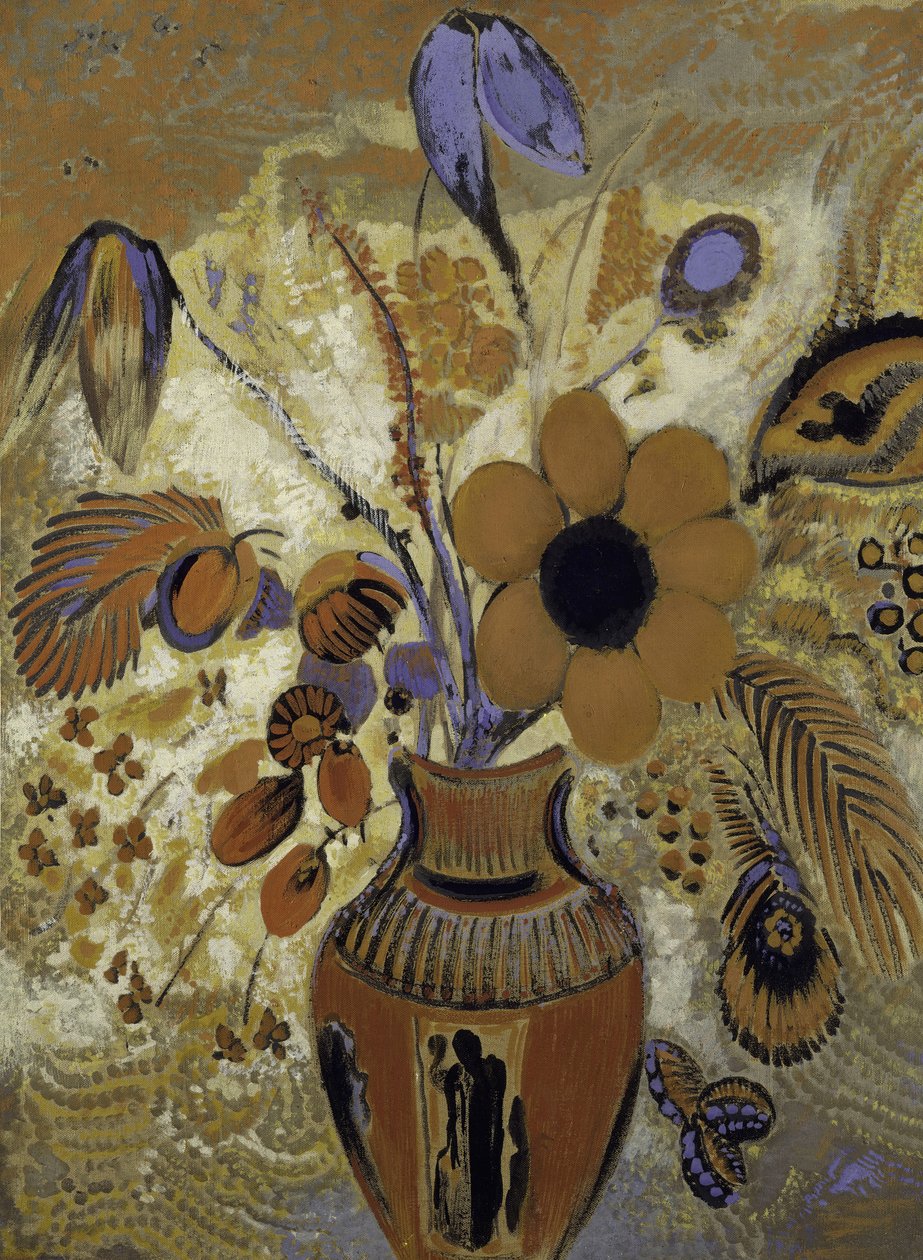 फूल के साथ Etruscan Vase, 1900-1910। द्वारा ओडिलोन रेडन