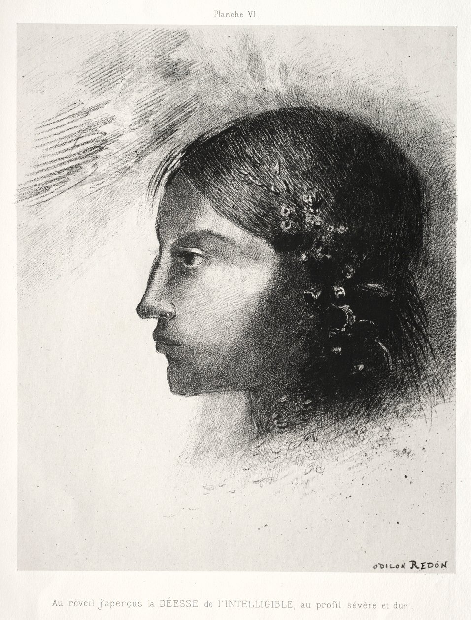 गोया के लिए श्रद्धांजलि: जागने पर मैं बुद्धिमान, 1885 की देवी को देखा। द्वारा ओडिलोन रेडन