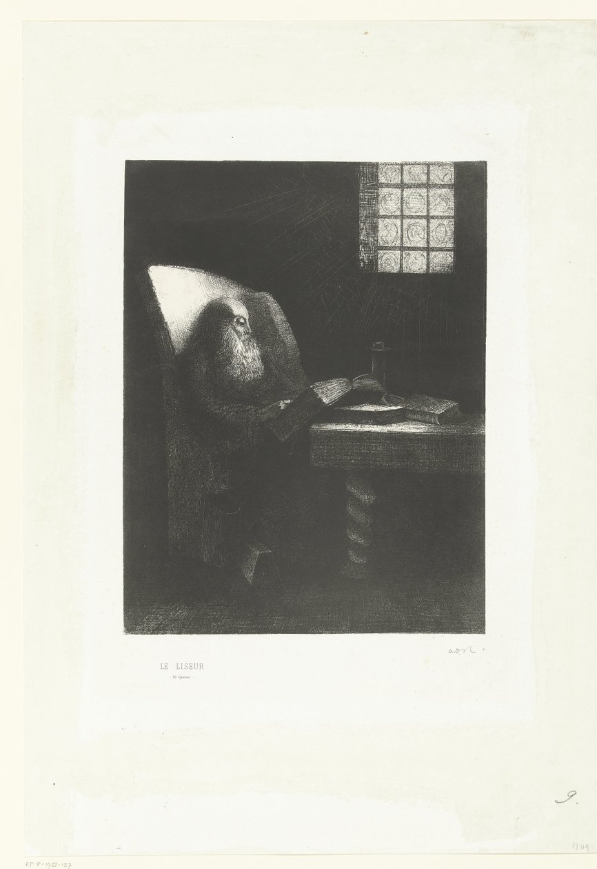 रीडर, 1892 (प्रिंट) द्वारा ओडिलोन रेडन