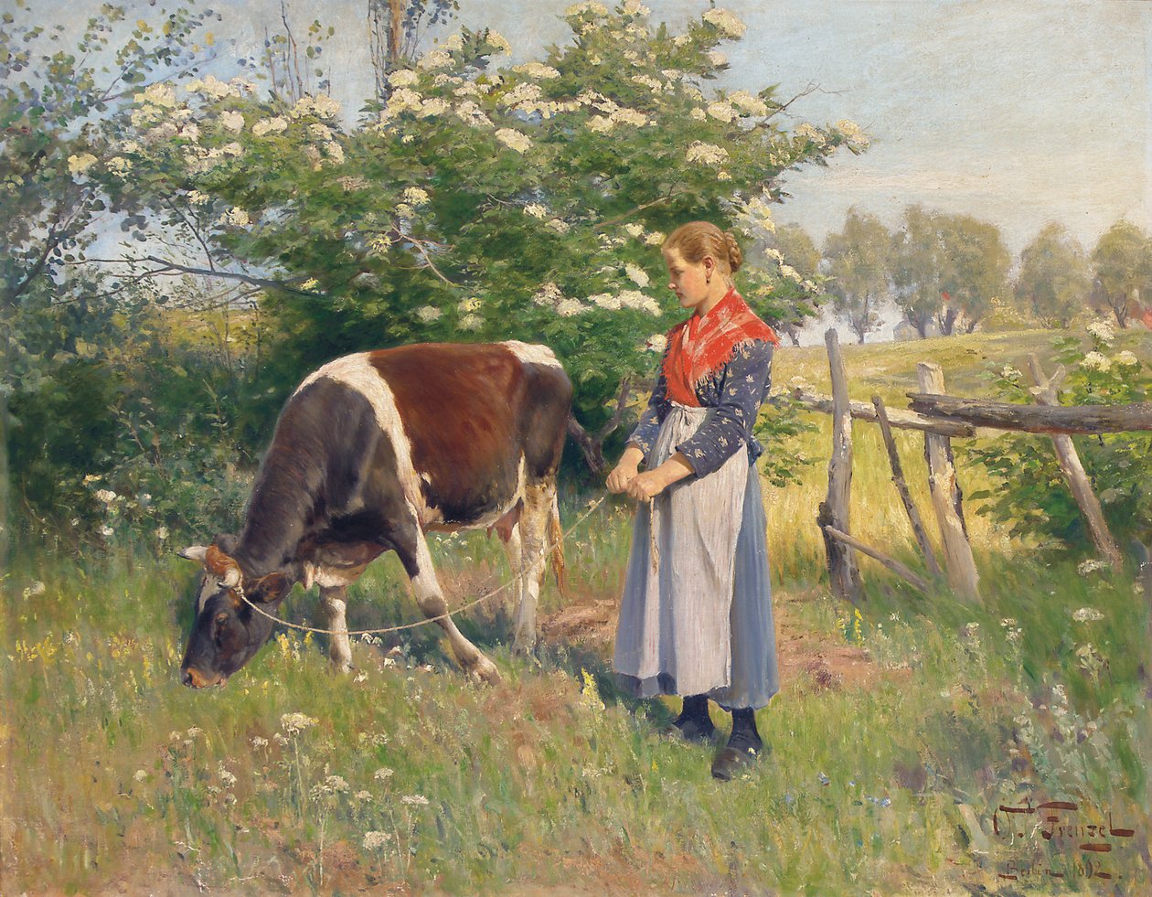 द मिल्कमिड, 1892 द्वारा Oskar Frenzel