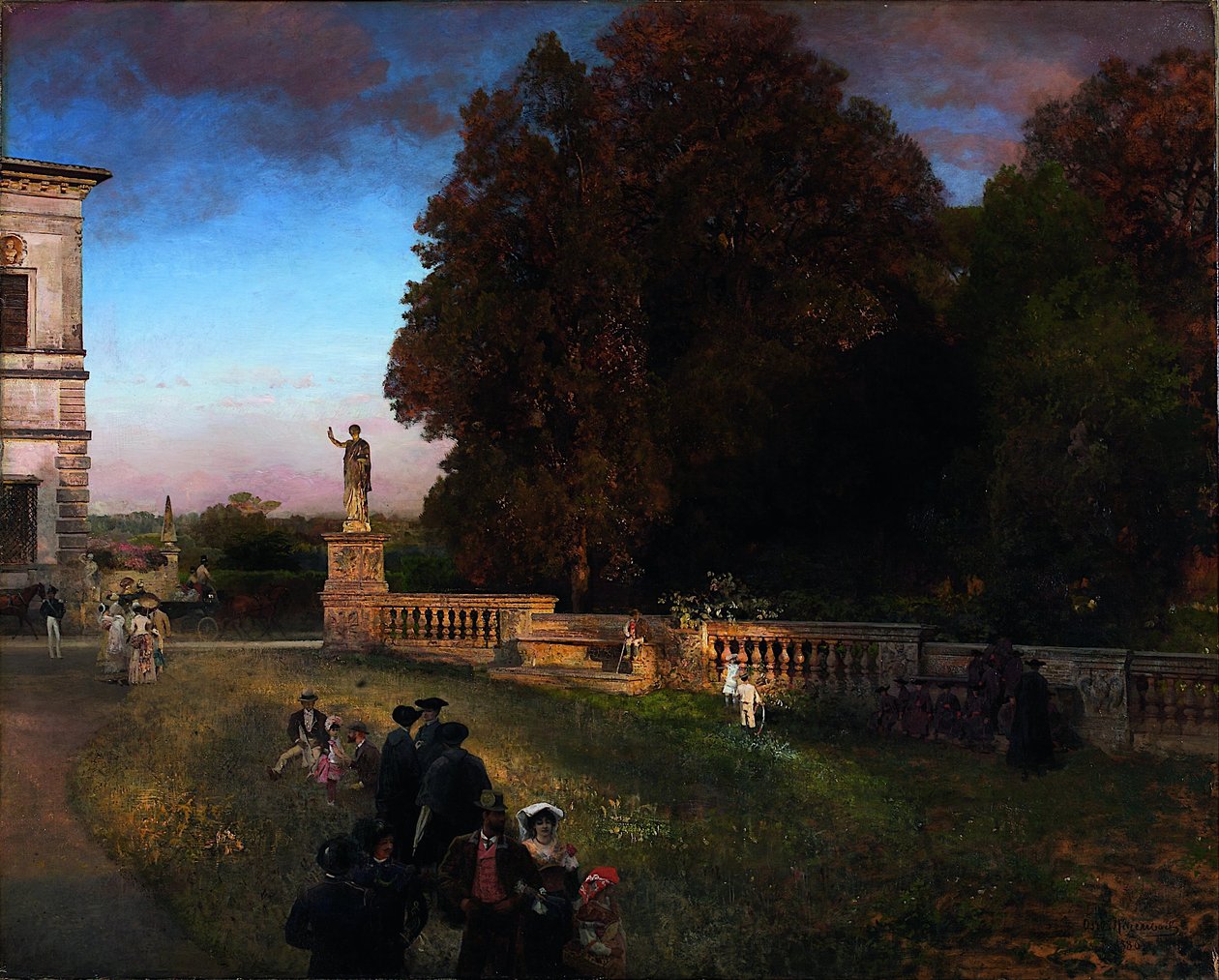 Villa Borghese के पार्क में द्वारा ओसवाल्ड अचेनबैक