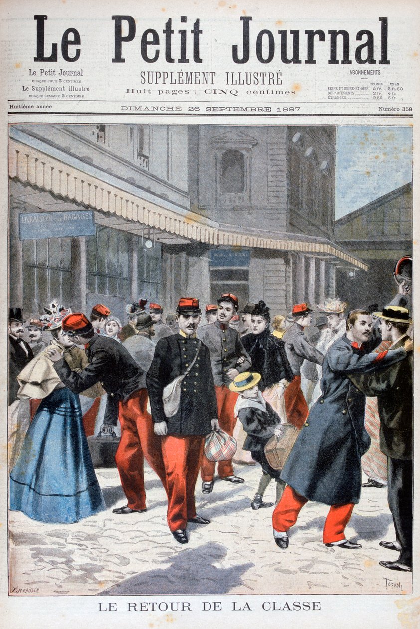 फ्रांसीसी सैनिकों की घर वापसी, फ्रांस, 1897 द्वारा ओसवाल्डो टोफानी