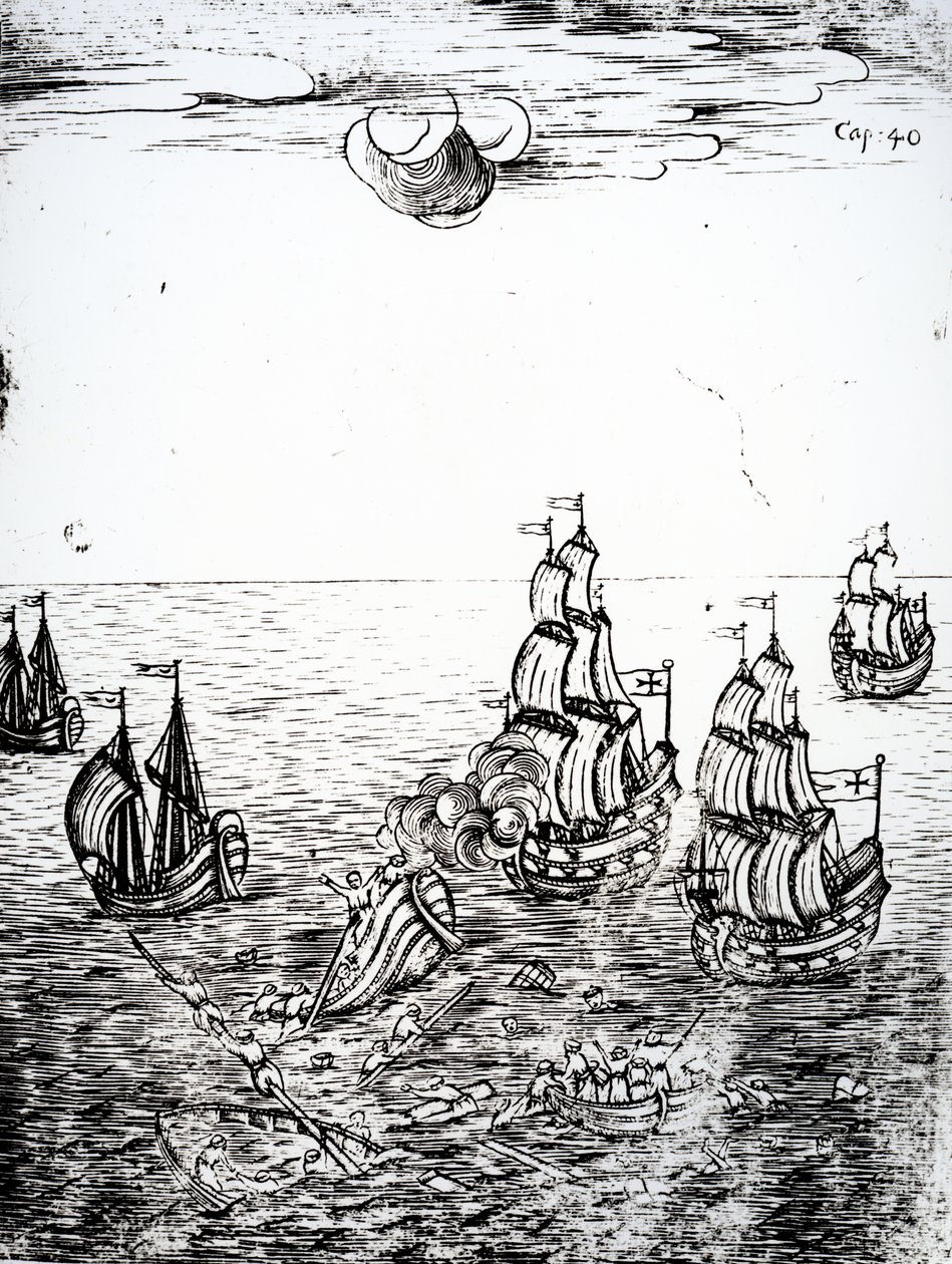 शिपव्रेक, 1694 द्वारा ओथन फ्रेडरिक वॉन डेर ग्रोबेन