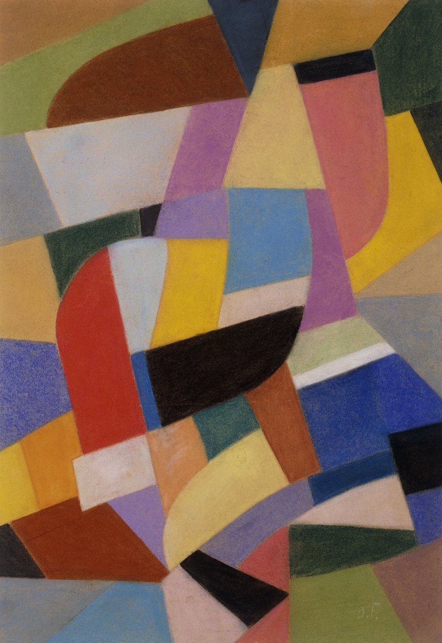 रचना; Komposition, c.1935-1937 (कागज पर पेस्टल) द्वारा ओटो फ्रायंडलिच