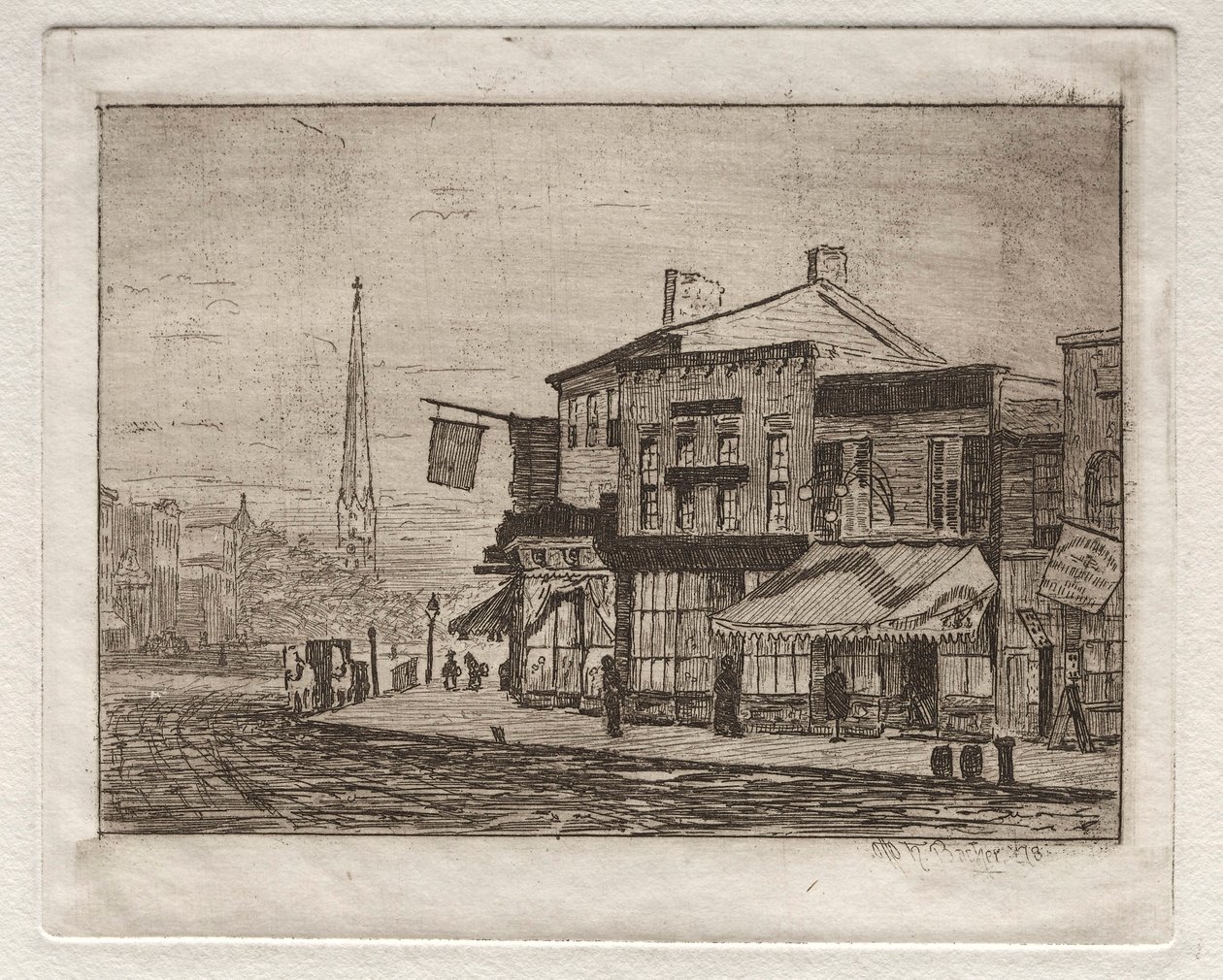 क्लीवलैंड, वुडलैंड एवेन्यू और ईगल स्ट्रीट, 1878। द्वारा ओटो एच. बाचेर